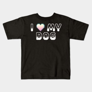 I Heart My Dog Video Game Graphic White Kids T-Shirt